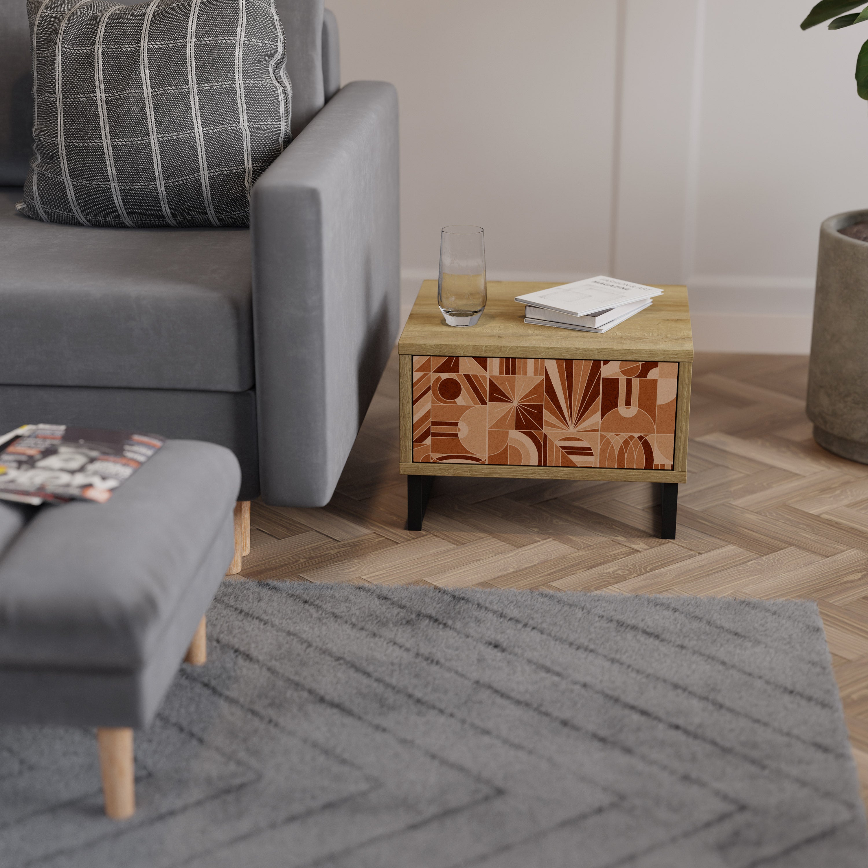 PRISM MOSAIC Nattduksbord i ekeffekt