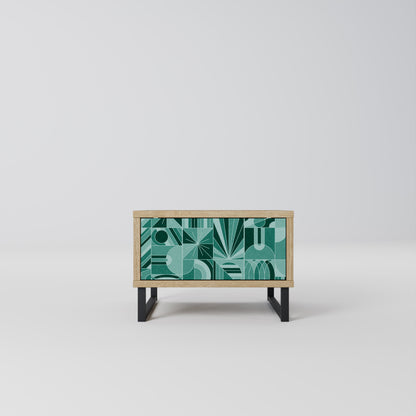 HARMONIC GRID Nightstand in Oak Effect