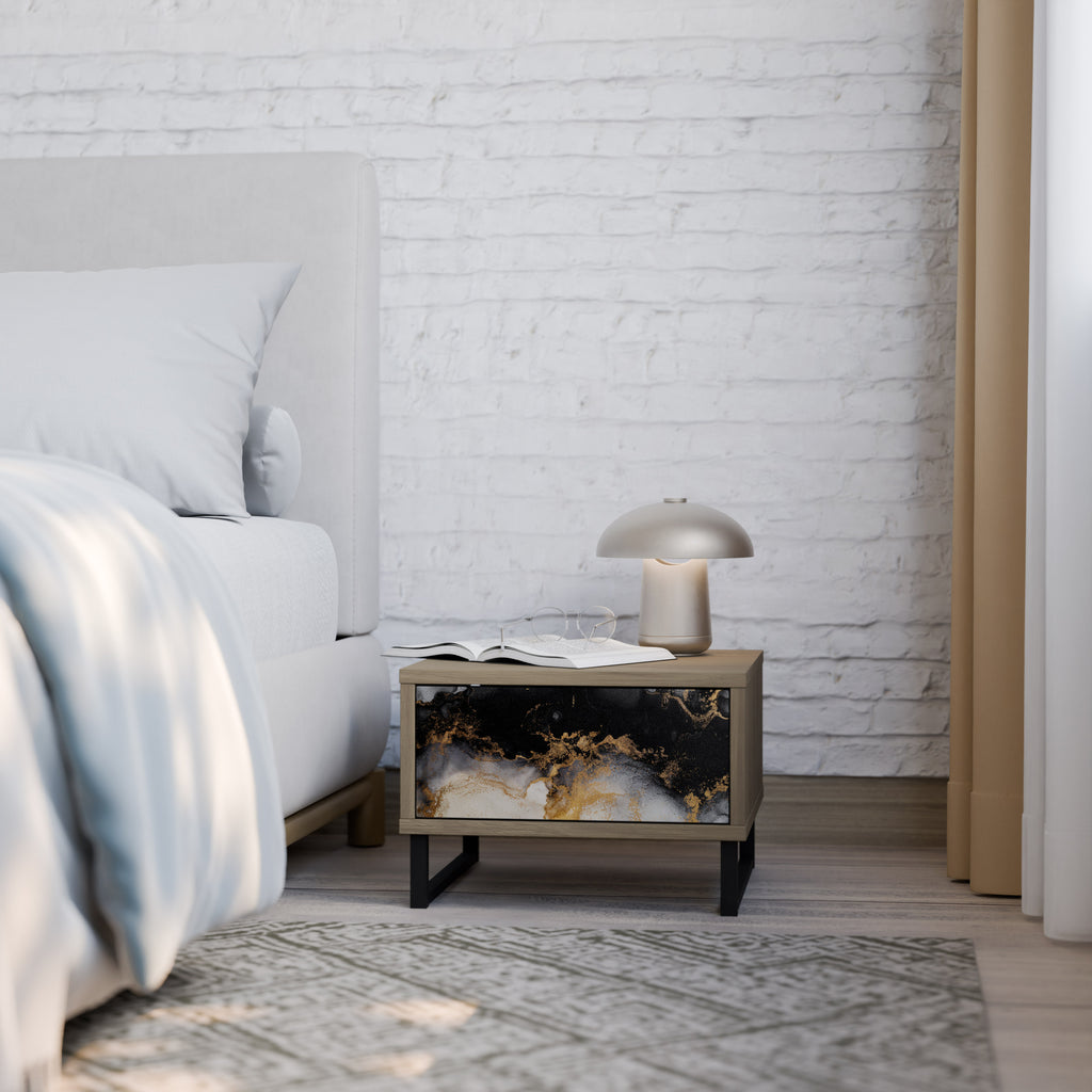 MARBLE OF MORGEN Nattduksbord i Oak Effect