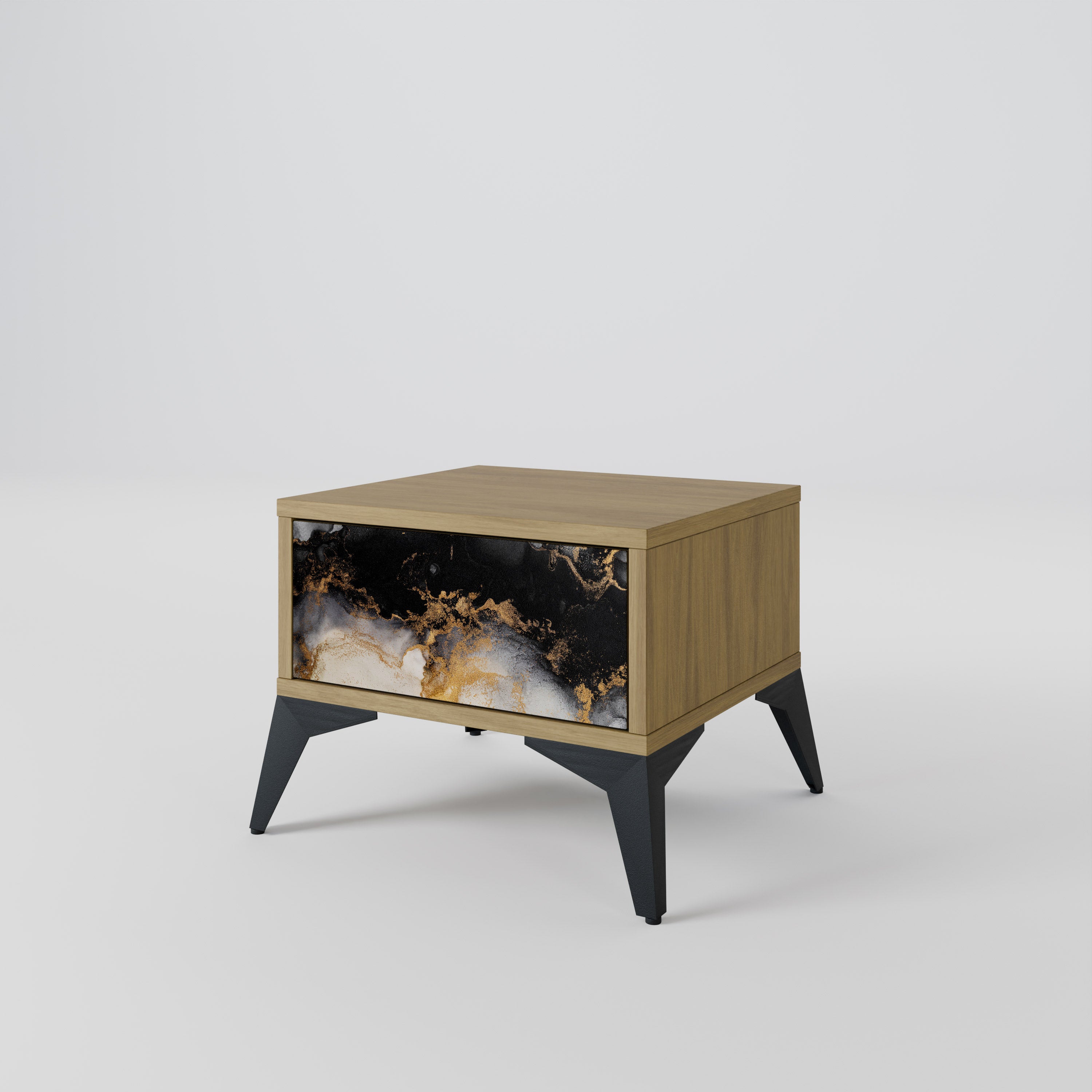 MARBLE OF MORGEN Nattduksbord i Oak Effect