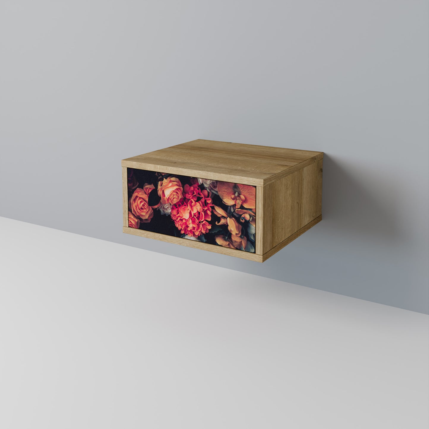 NEVERENDING BLOOM Nightstand in Oak Effect