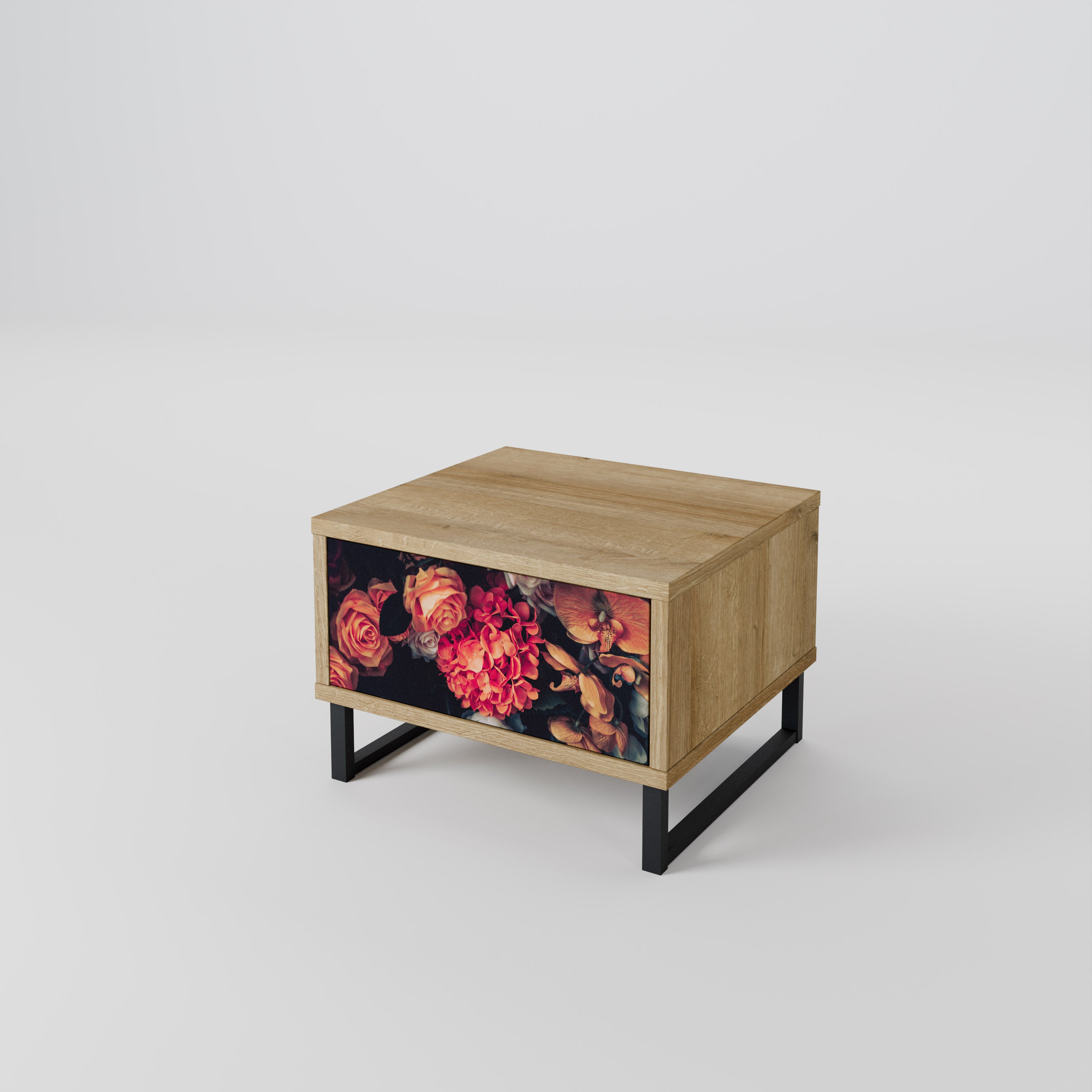 NEVERENDING BLOOM Nattduksbord i Oak Effect