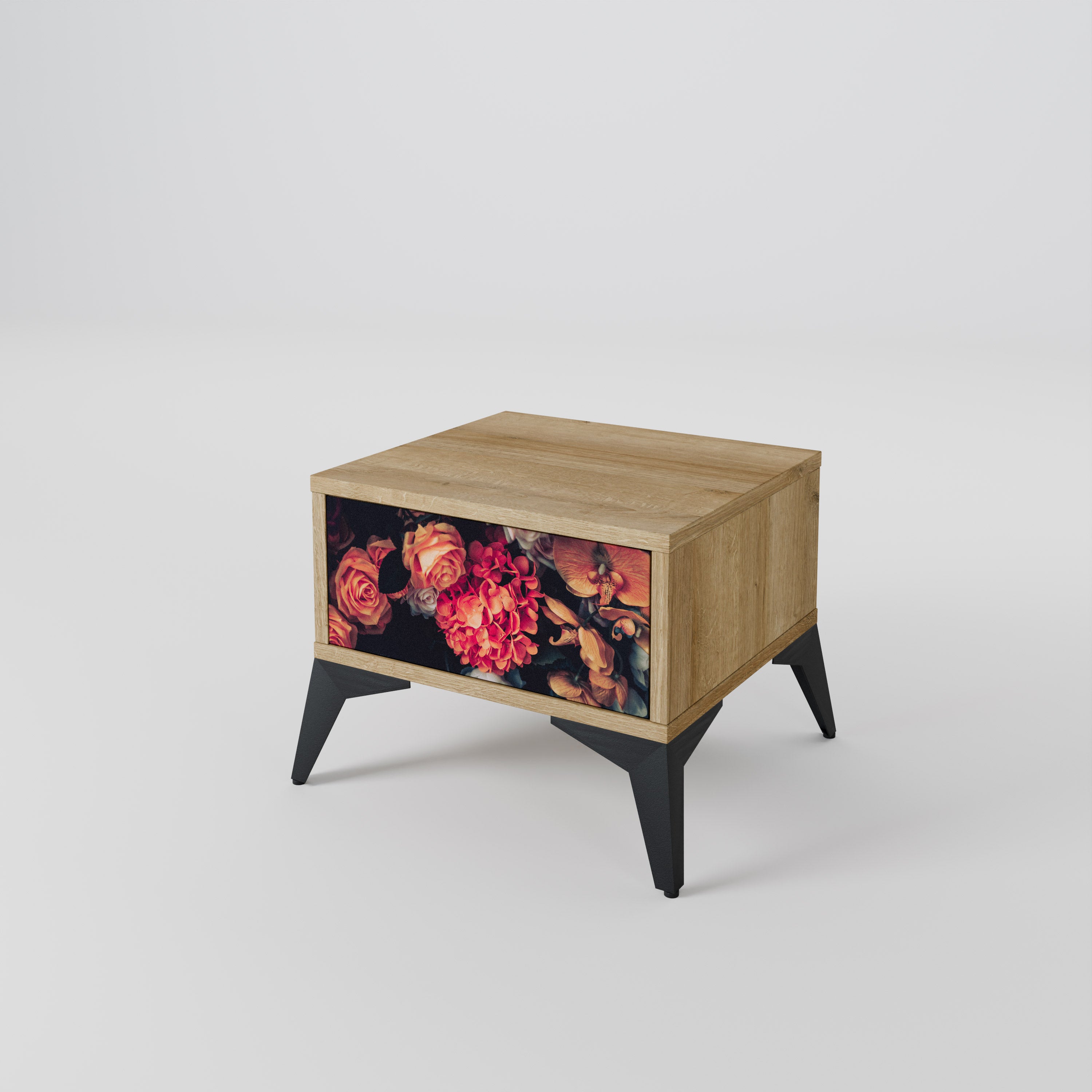 NEVERENDING BLOOM Nattduksbord i Oak Effect