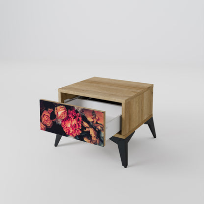 NEVERENDING BLOOM Nightstand in Oak Effect