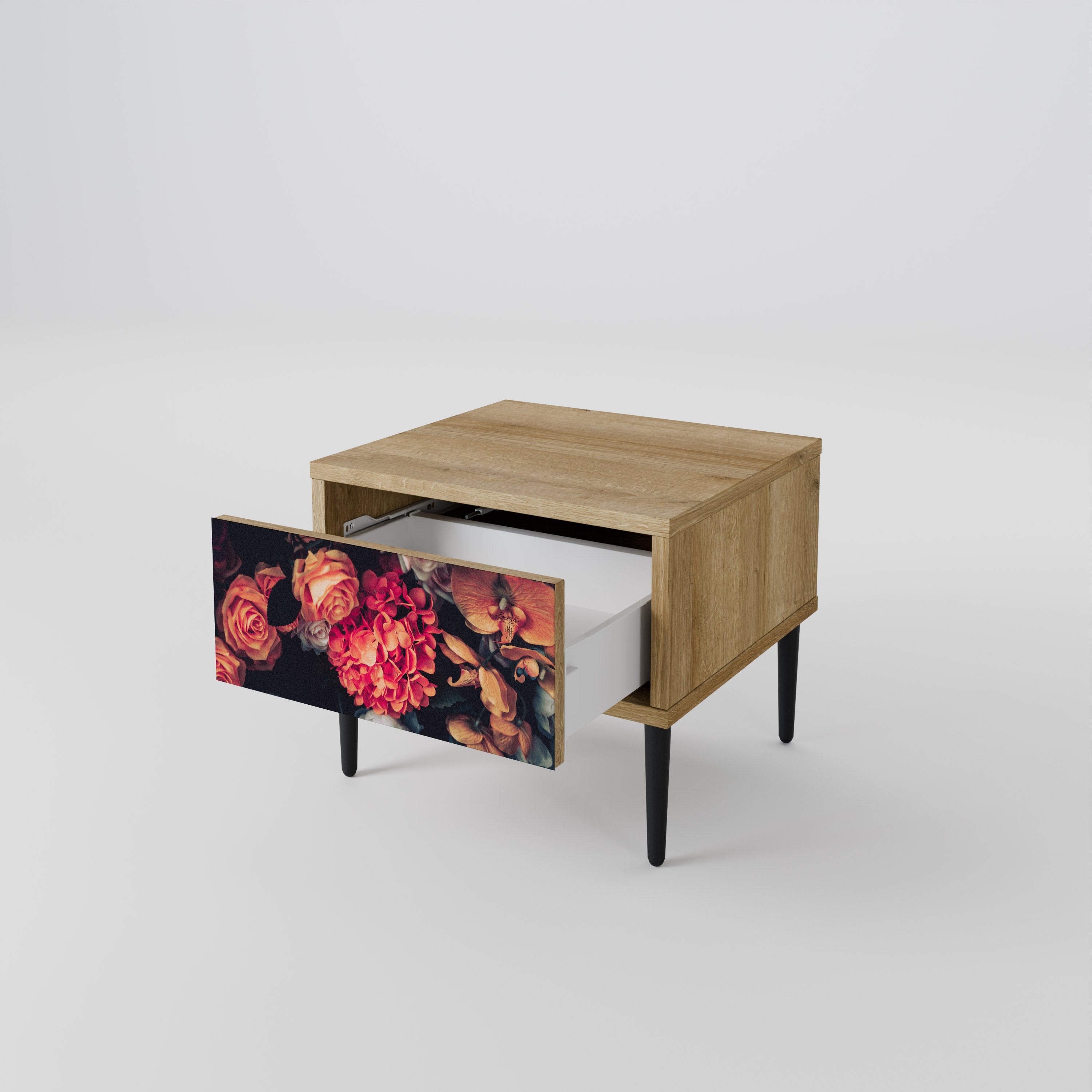 NEVERENDING BLOOM Nattduksbord i Oak Effect