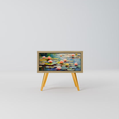 BLOOMING WATERS Nightstand in Oak Effect