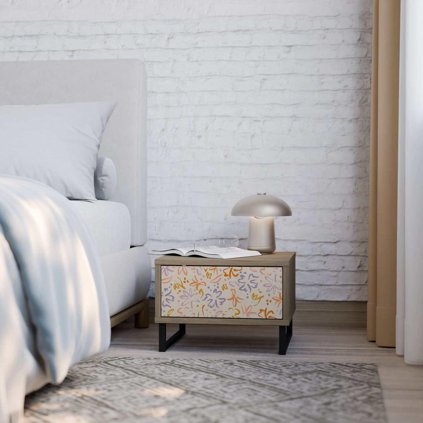 SPRING WHIMSY Nattduksbord i ekeffekt