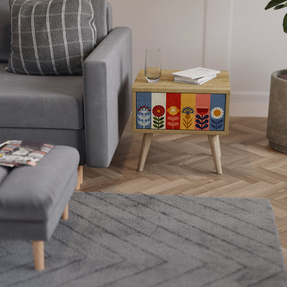 SCANDIC FLOWERET Nattduksbord i ekeffekt