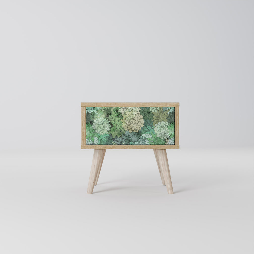 SUCCULENT CLUSTER Nattduksbord i ekeffekt