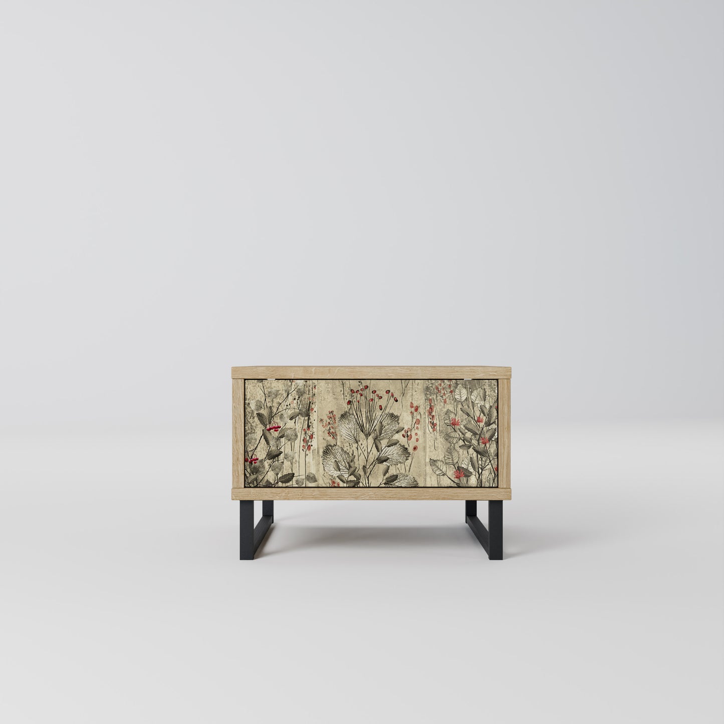 HERBAL GRACE Nightstand in Oak Effect