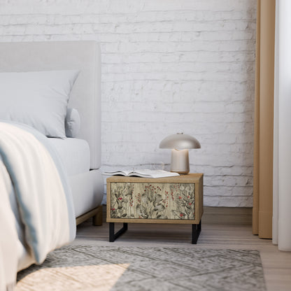 HERBAL GRACE Nightstand in Oak Effect