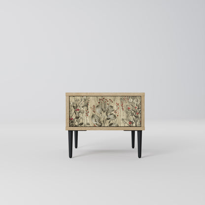 HERBAL GRACE Nightstand in Oak Effect