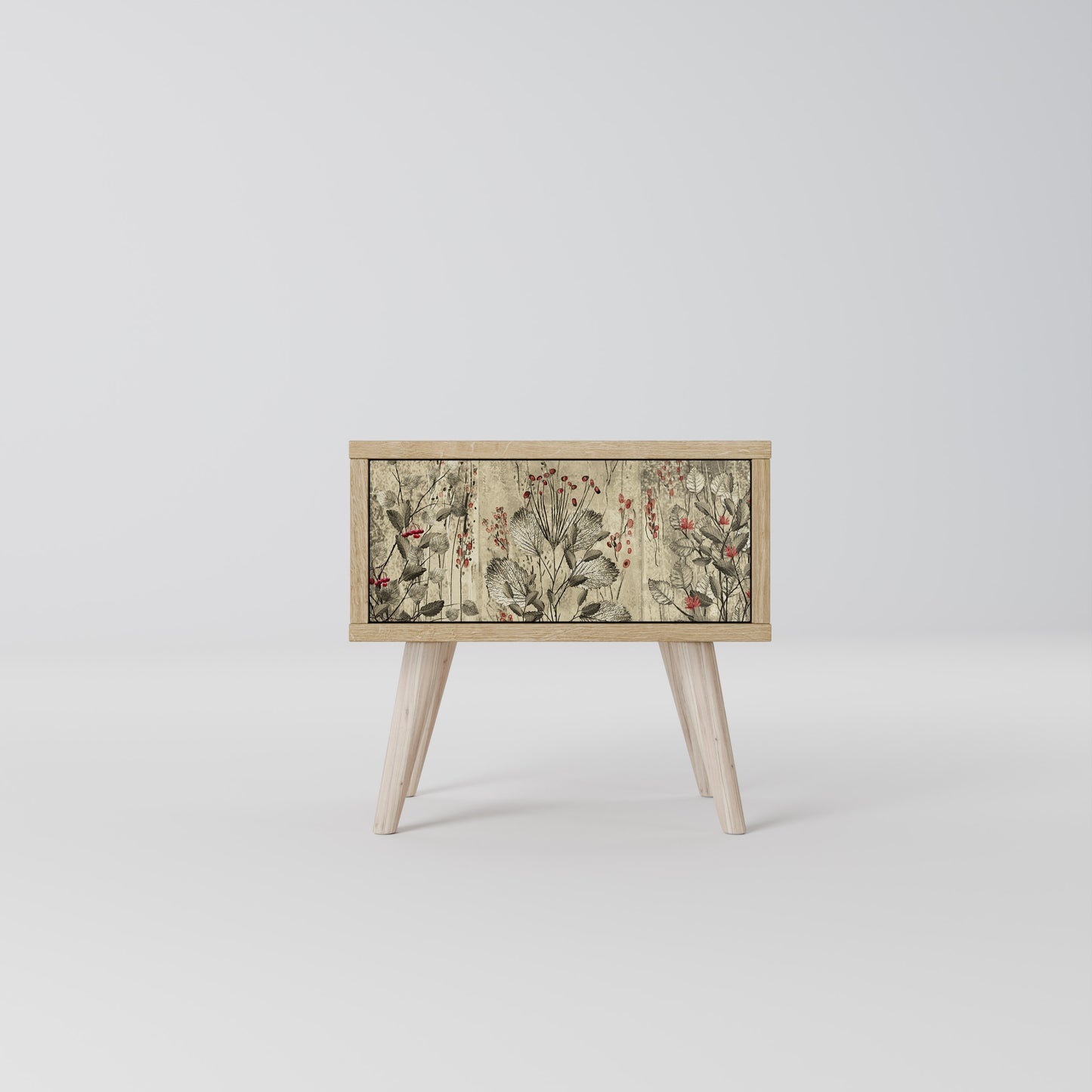 HERBAL GRACE Nightstand in Oak Effect
