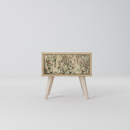 HERBAL GRACE Nightstand in Oak Effect