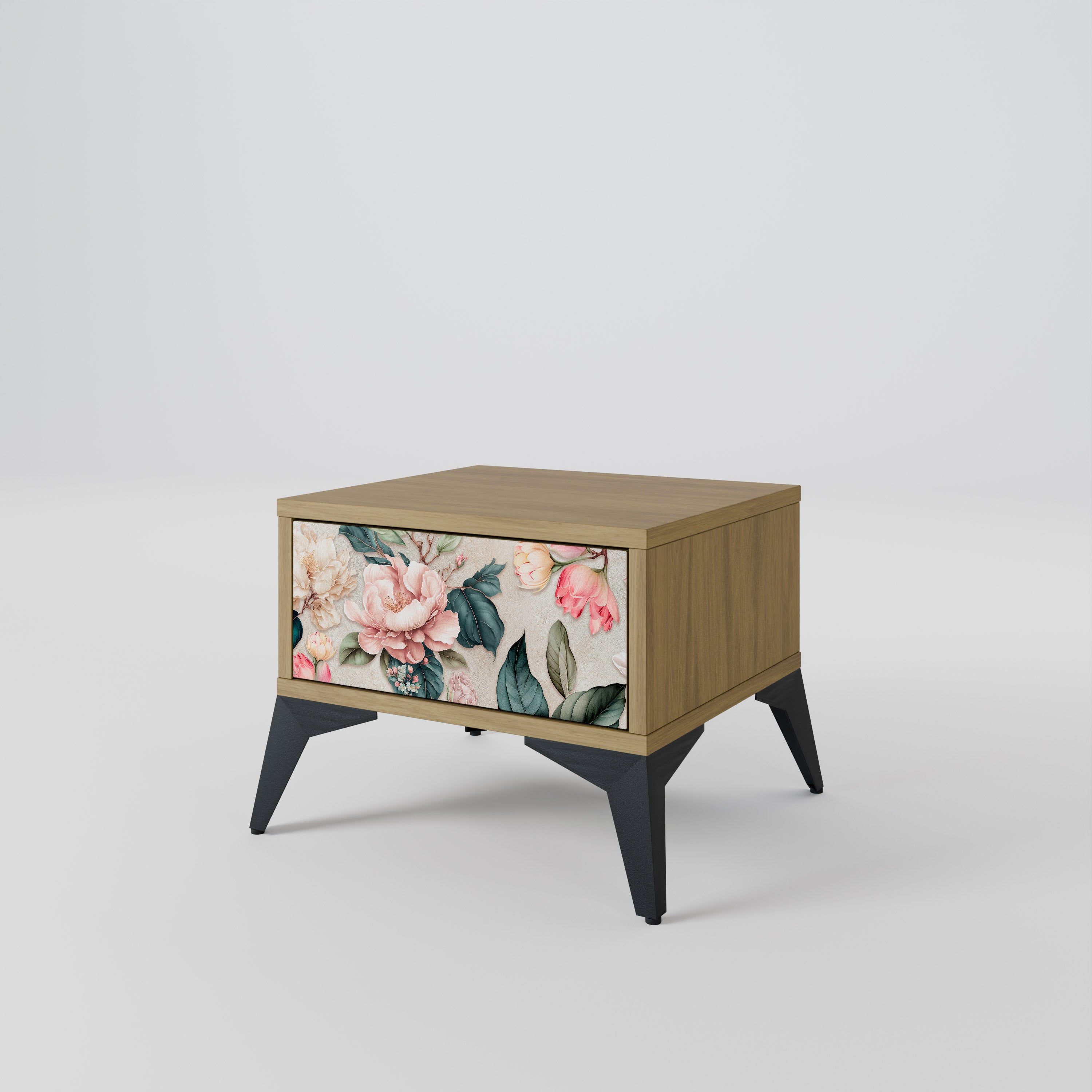 FLORAL GRACE Nattduksbord i ekeffekt