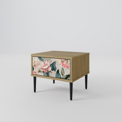 FLORAL GRACE Nattduksbord i ekeffekt