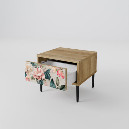 FLORAL GRACE Nattduksbord i ekeffekt