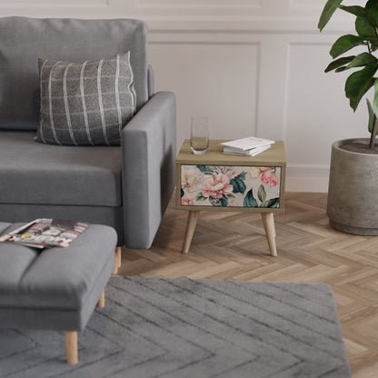 FLORAL GRACE Nattduksbord i ekeffekt