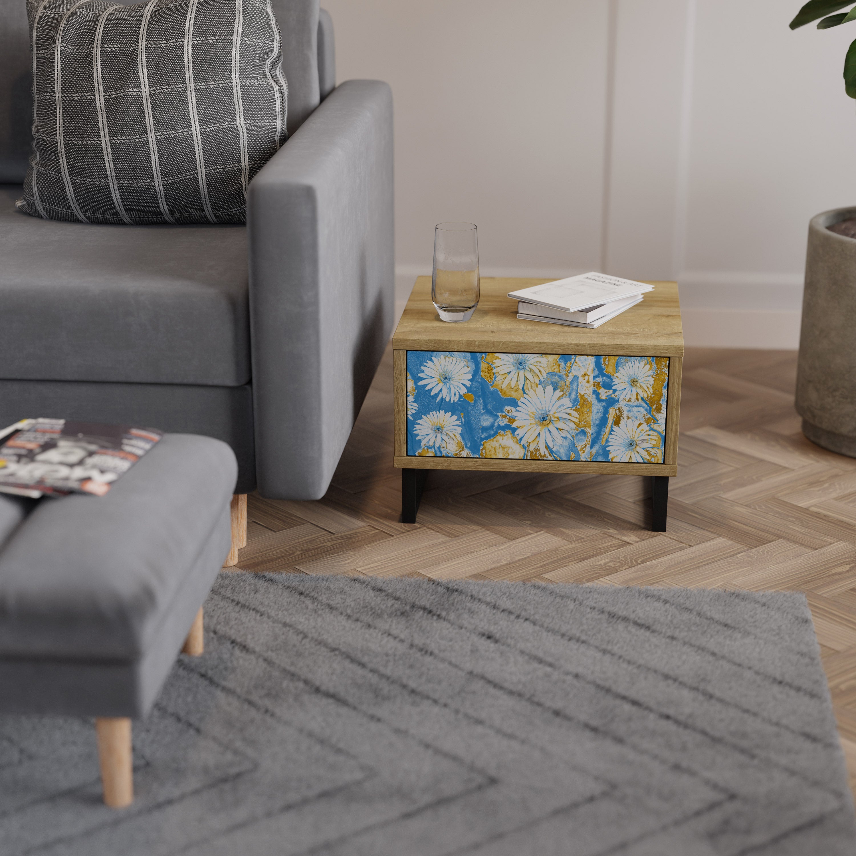 DAISY LUXE Nattduksbord i ekeffekt