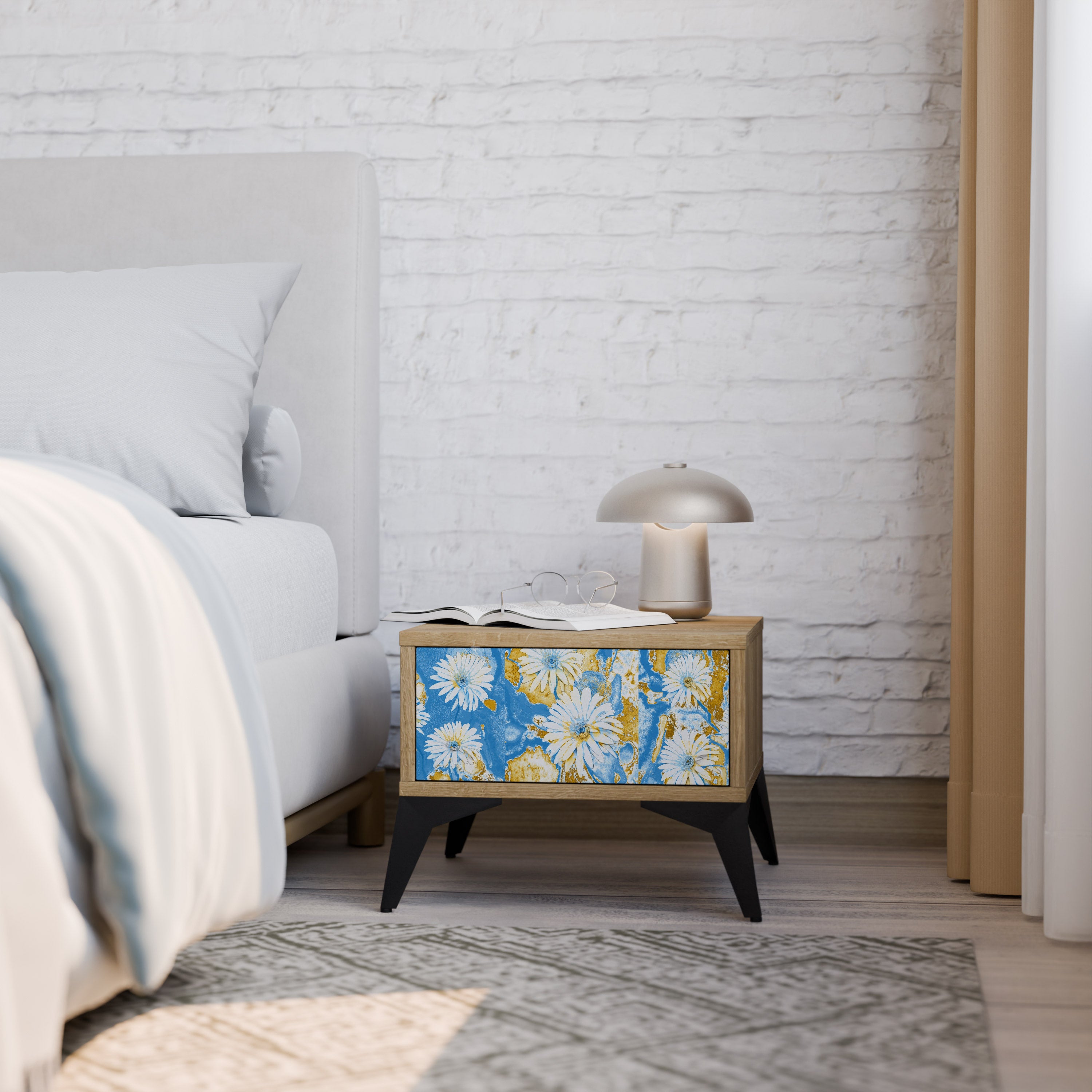 DAISY LUXE Nattduksbord i ekeffekt