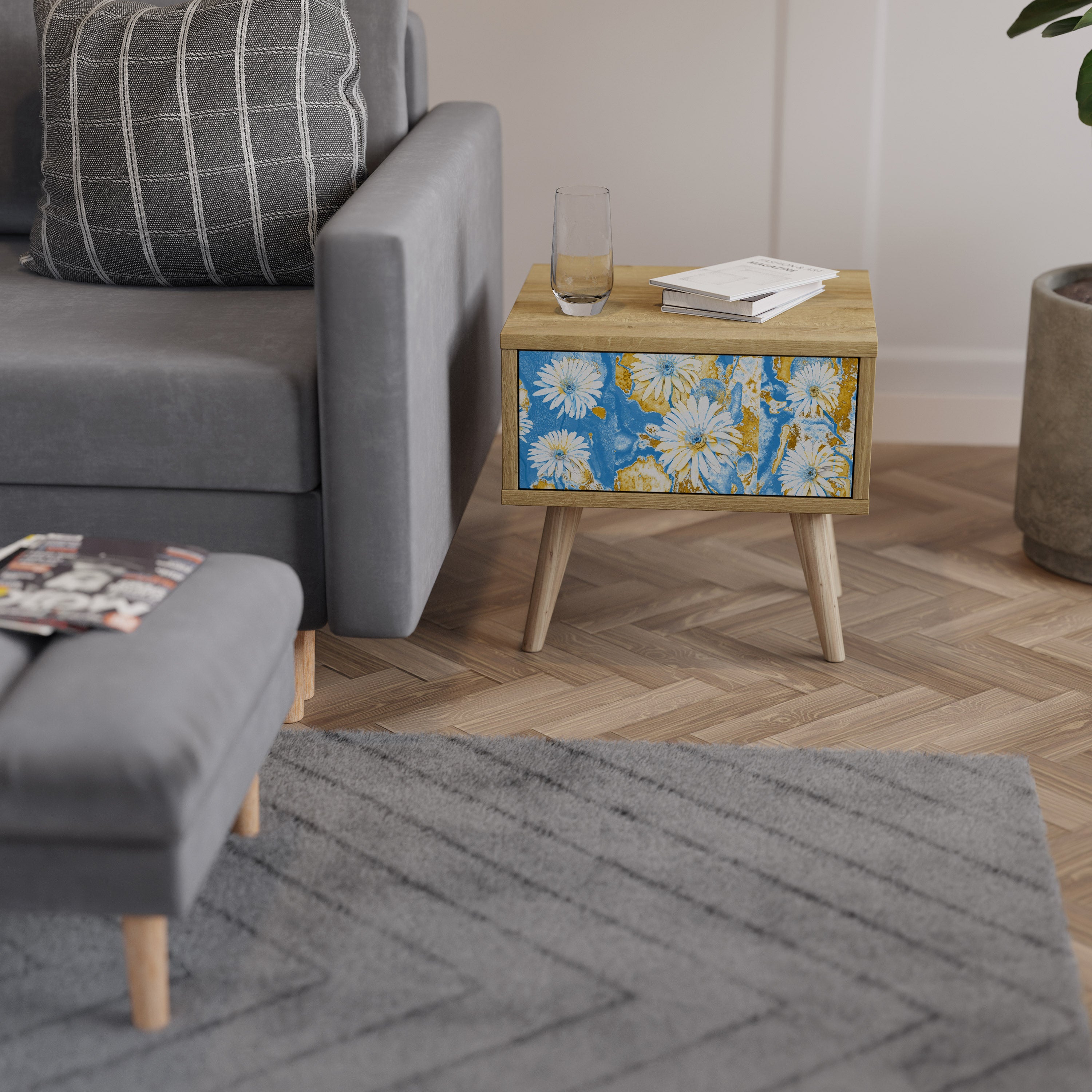 DAISY LUXE Nattduksbord i ekeffekt