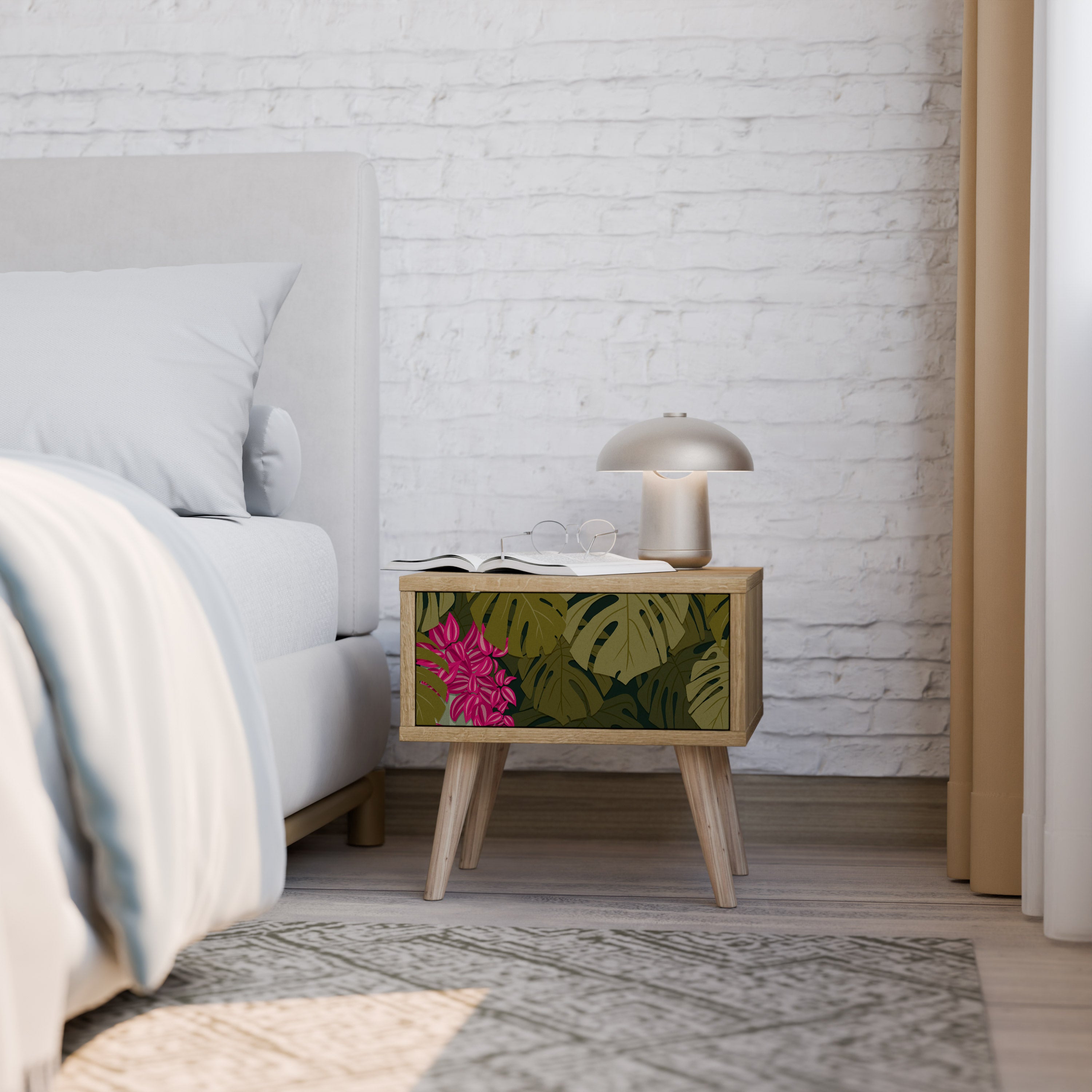 TROPICAL BEAUTY Nattduksbord i ekeffekt