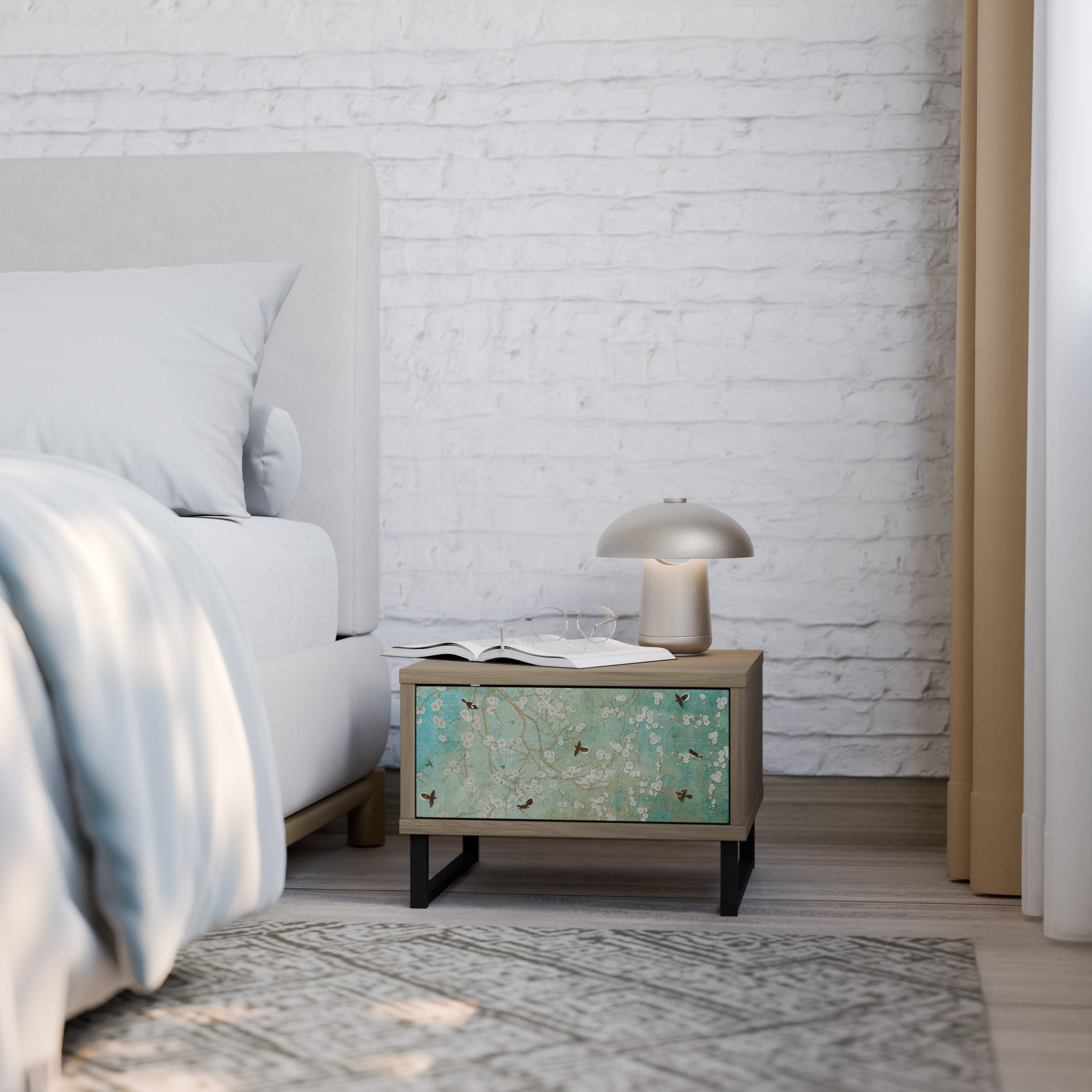 BLOOMING CHARM Nattduksbord i ekeffekt