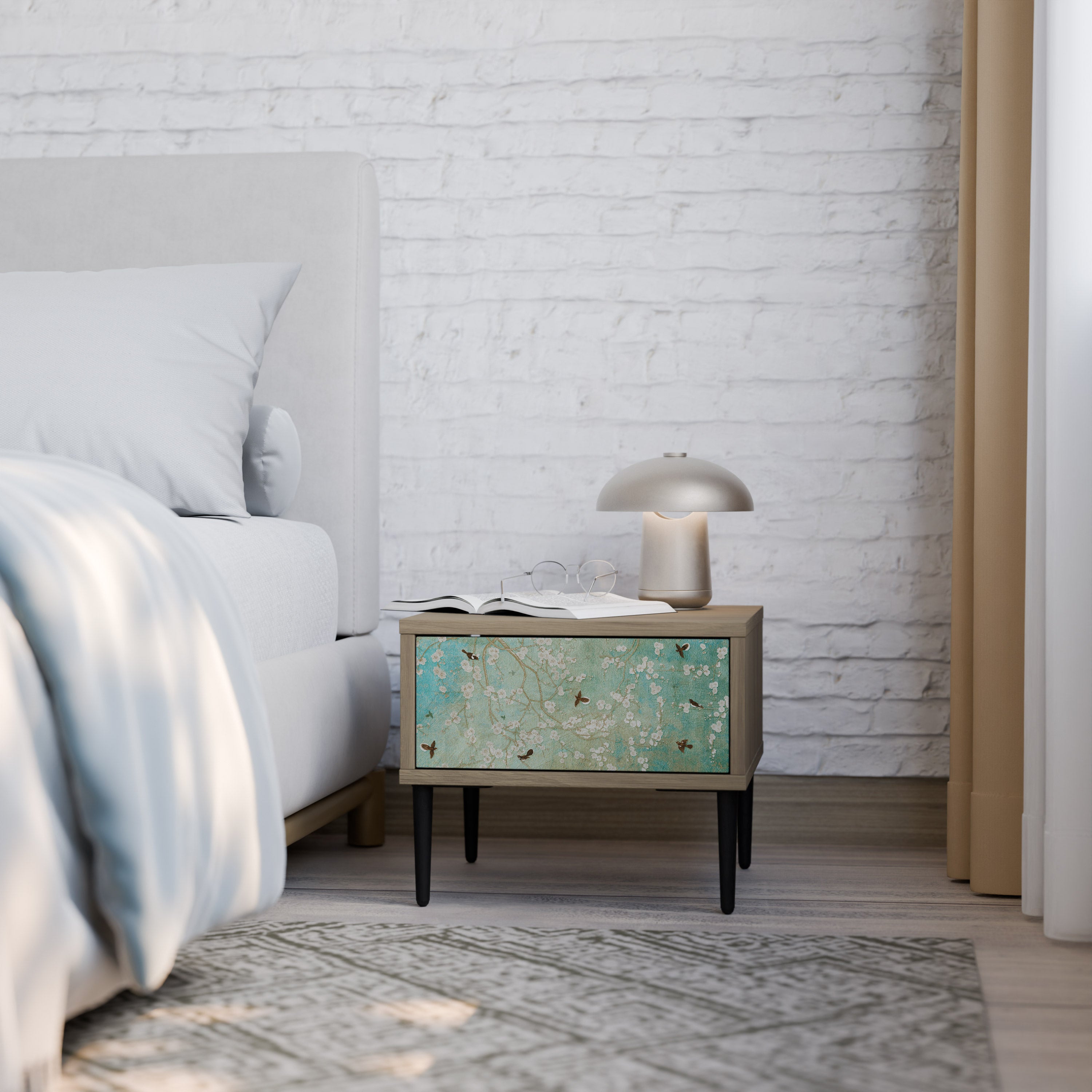 BLOOMING CHARM Nattduksbord i ekeffekt