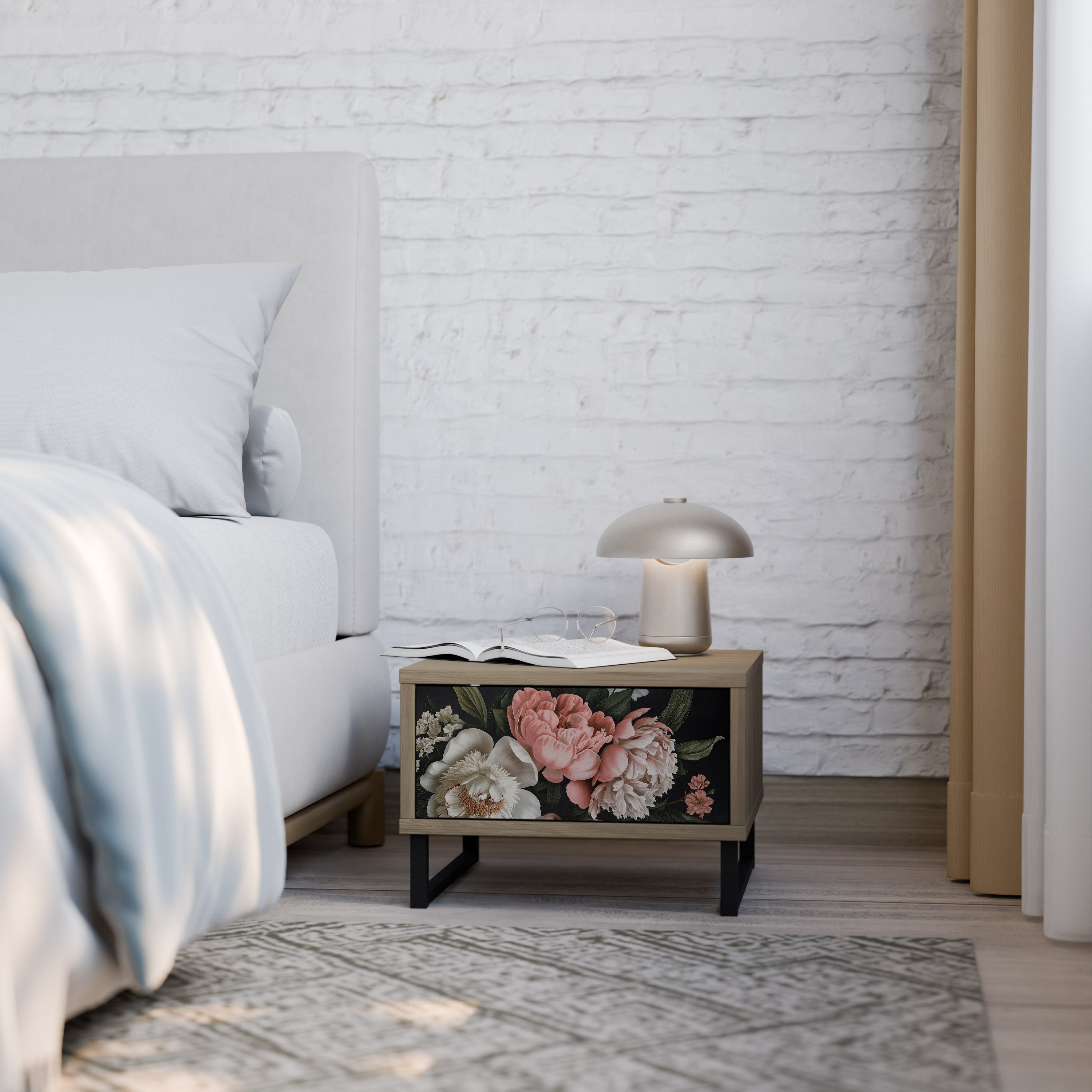 LUSH ELEGANCE Nattduksbord i ekeffekt