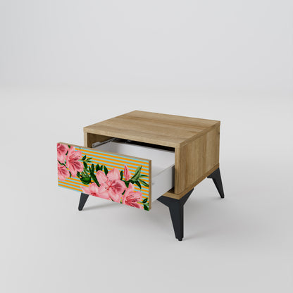 FRAGILE BEAUTY Nightstand in Oak Effect