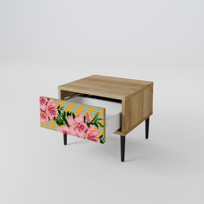 FRAGILE BEAUTY Nightstand in Oak Effect