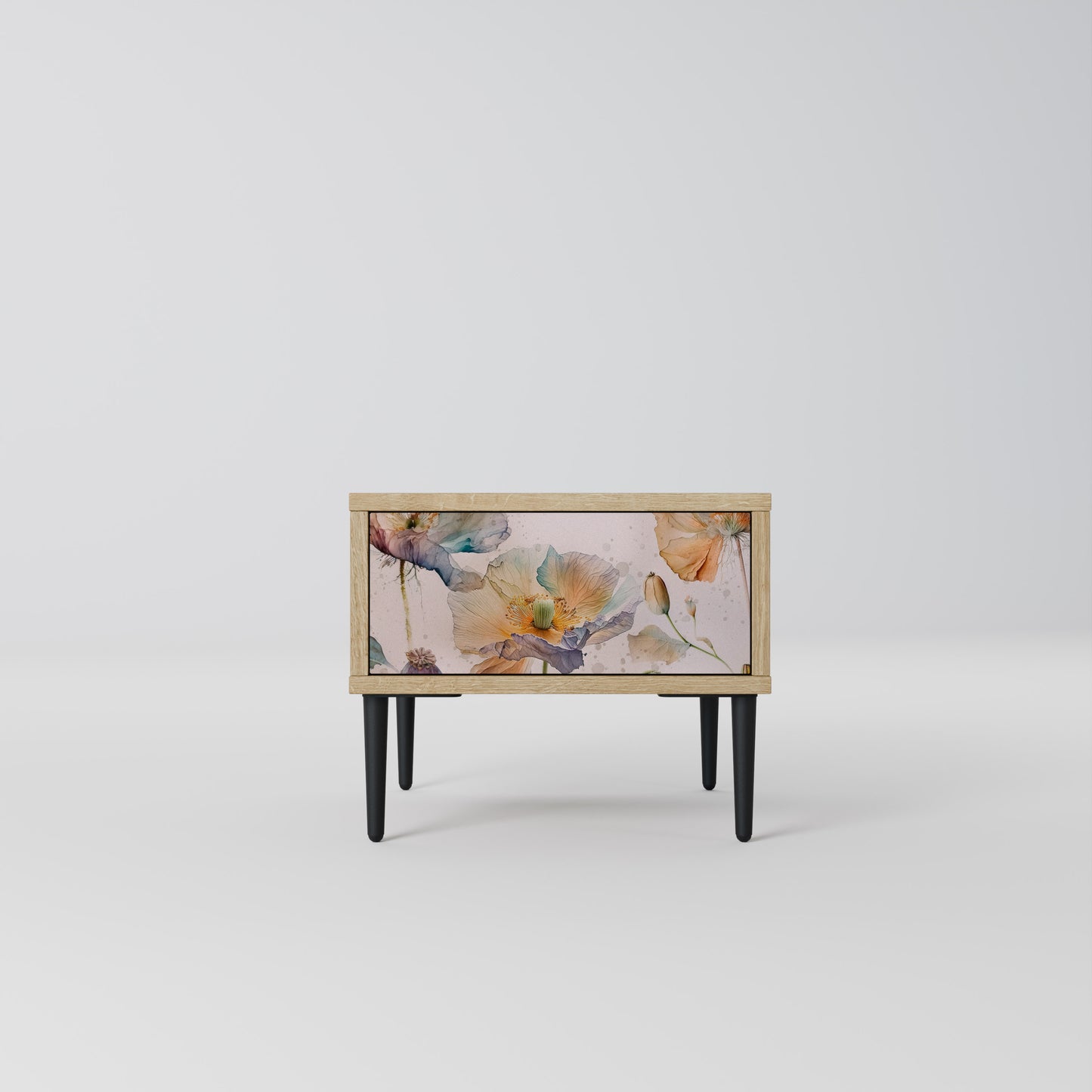 SOFTEN POPPY Nightstand in Oak Effect