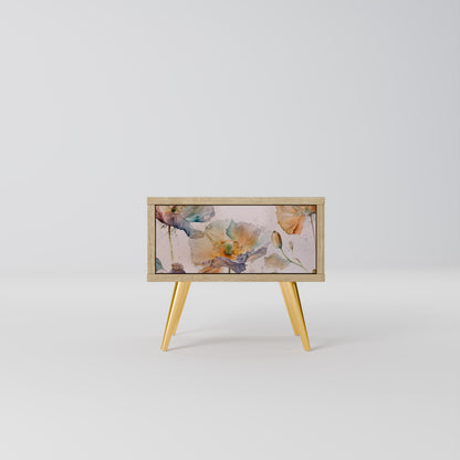 SOFTEN POPPY Nightstand in Oak Effect