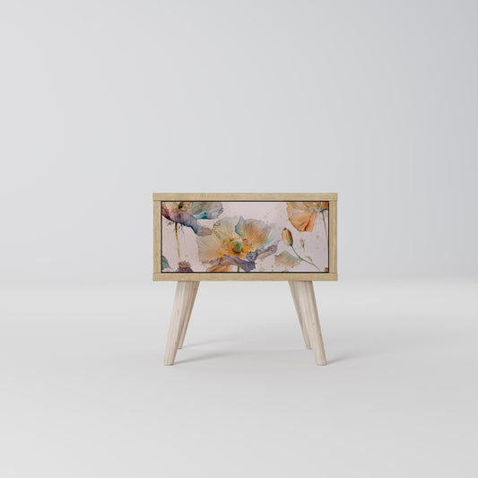 SOFTEN POPPY Nightstand in Oak Effect