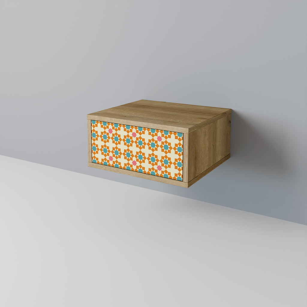 BLOMMAD DEKOR Nattduksbord i ekeffekt