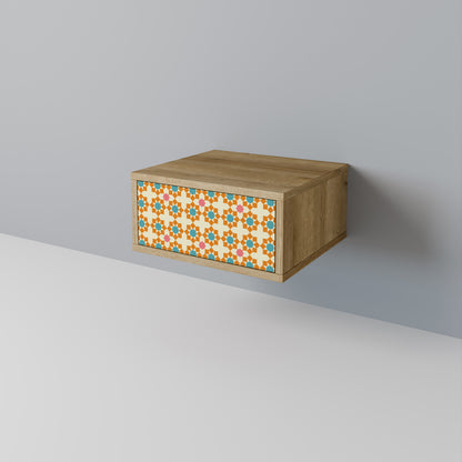FLORAL DECOR Nightstand in Oak Effect