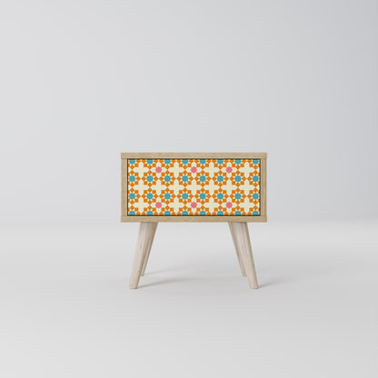 FLORAL DECOR Nightstand in Oak Effect
