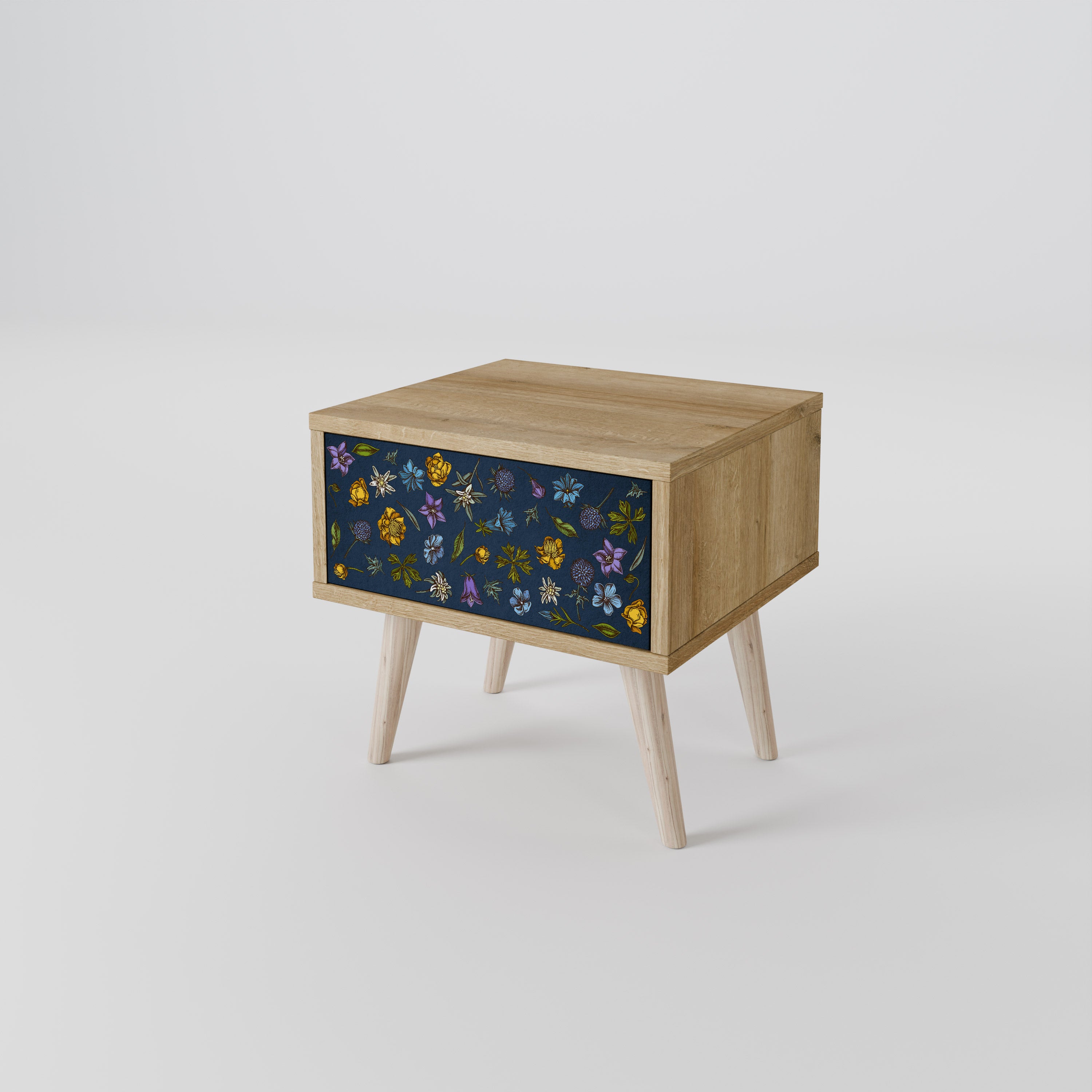 FLOWERS ON NAVY BLUE Nightstand