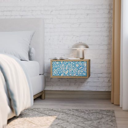 BLOOMY MORNING Nightstand in Oak Effect