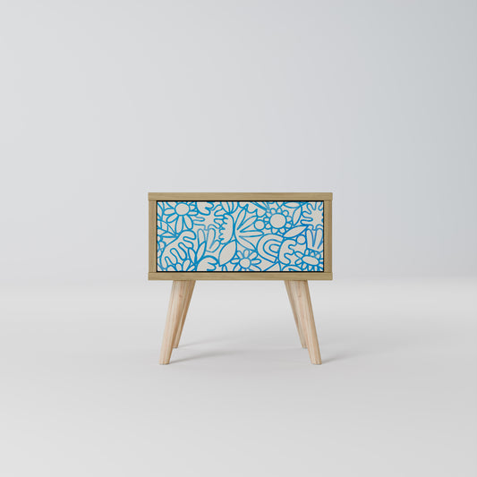 BLOOMY MORNING Nattduksbord i Oak Effect
