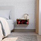 DAHLIA OCH GRATÄPPLÄN Nattduksbord i ekeffekt