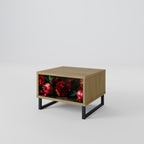 DAHLIA OCH GRATÄPPLÄN Nattduksbord i ekeffekt