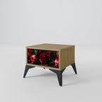 DAHLIA OCH GRATÄPPLÄN Nattduksbord i ekeffekt