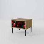 DAHLIA OCH GRATÄPPLÄN Nattduksbord i ekeffekt