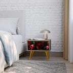 DAHLIA OCH GRATÄPPLÄN Nattduksbord i ekeffekt