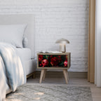 DAHLIA OCH GRATÄPPLÄN Nattduksbord i ekeffekt