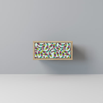 INDIAN FISH Nightstand in Oak Effect