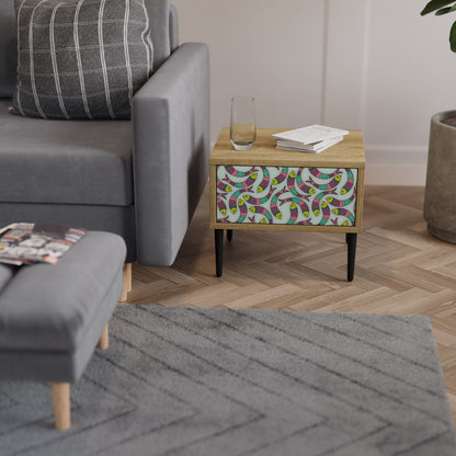 INDIAN FISH Nightstand in Oak Effect