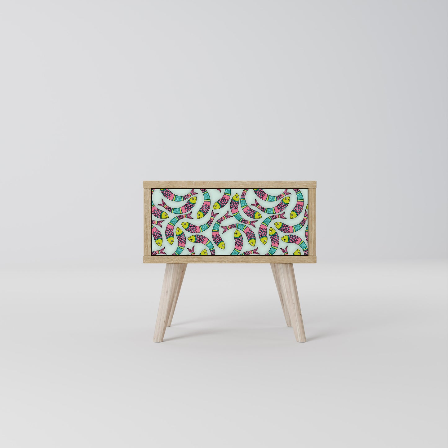 INDIAN FISH Nightstand in Oak Effect