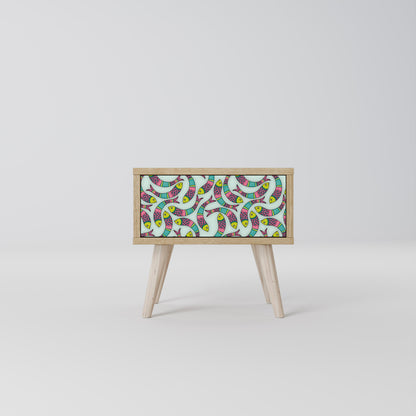 INDIAN FISH Nightstand in Oak Effect